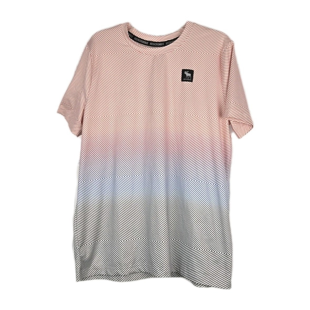 Abercrombie Boys Performance T Shirt  Size 15-16 Multicolor Stripes Athleisure